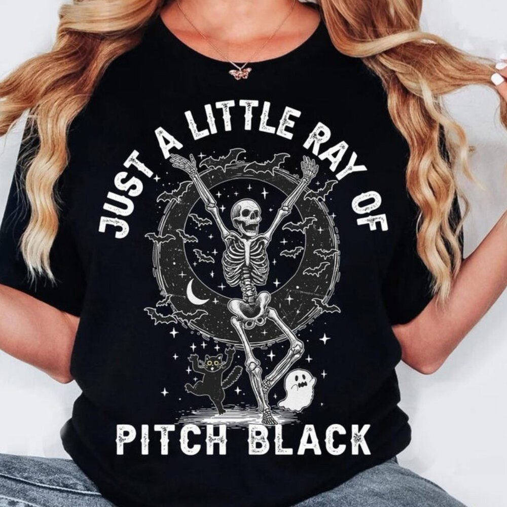 Retro Just A Little Ray of Pitch Black Halloween Tee